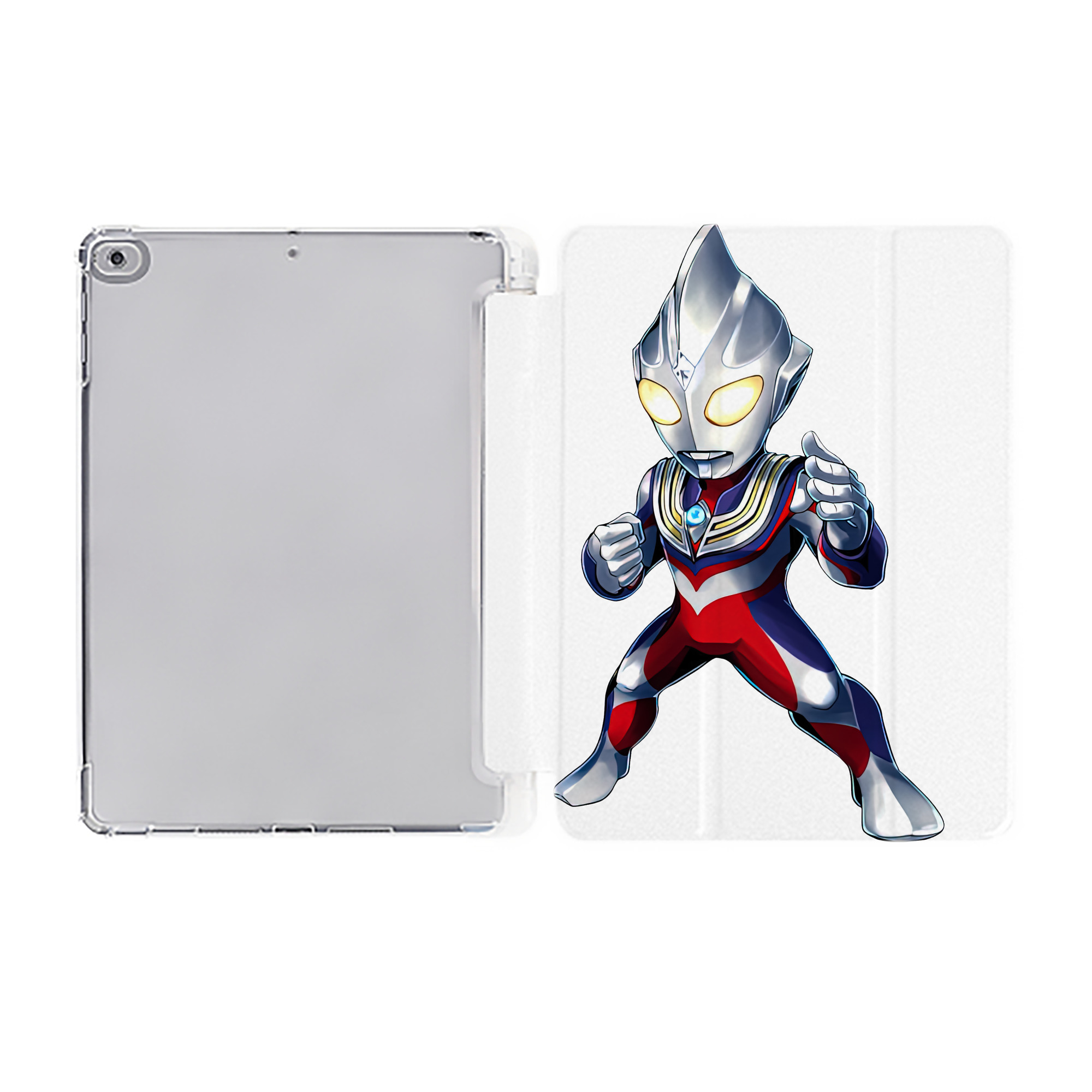 （画像用） ウルトラマン Ultraman IPad ケース ペン収納付き 三つ折りスタンド PUレザー×シリコン 対応機種9.5/10.5/10.9インチ